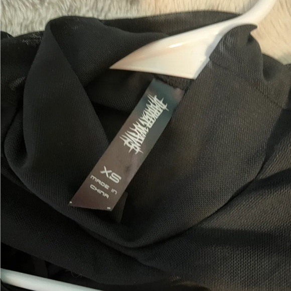 Dolls Kill Black Long Sleeve Sheer Bodysuit - Picture 2 of 3